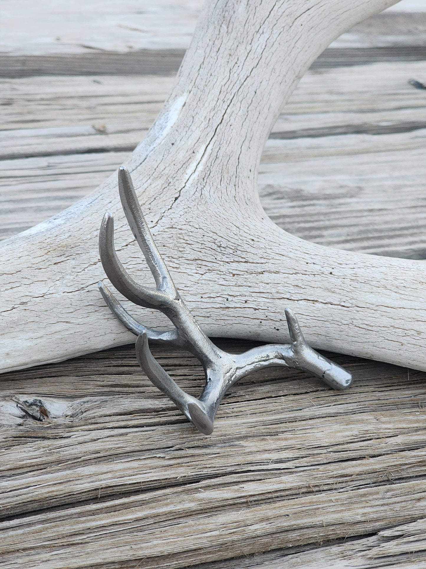 Steel mule deer antler dangler