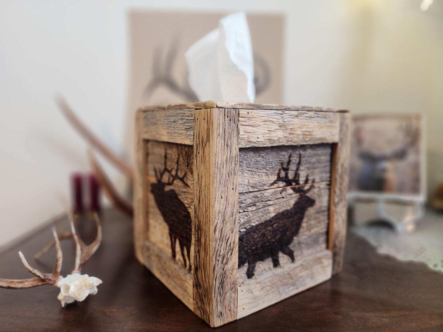 Rustic Tissue Box Cover