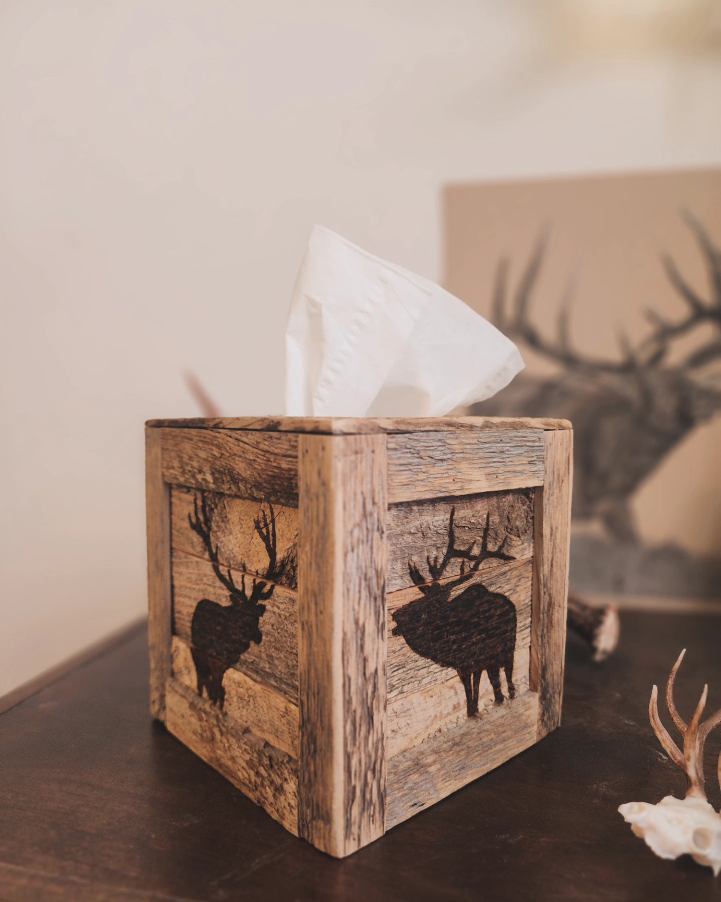 Rustic Tissue Box Cover